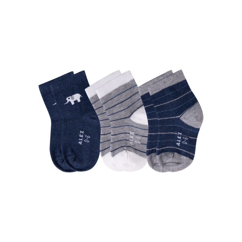 Նորածնի գուլպաներ տարբեր պրինտներով 3 զույգ